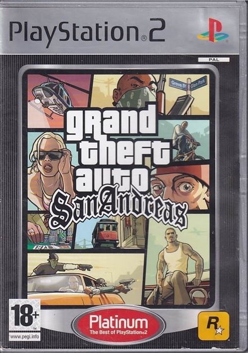 Grand Theft Auto San Andreas - Platinum - PS2 - Manual Mangler (B Grade) (Genbrug)